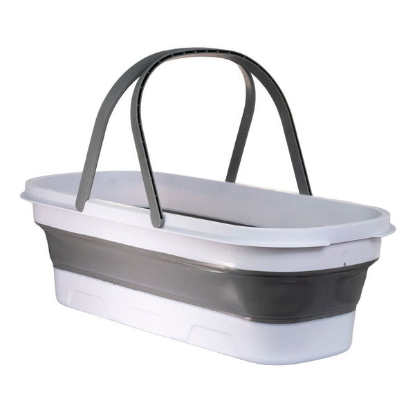 Balde Dobrável Retrátil Retangular Com Rodinhas - 55X25CM