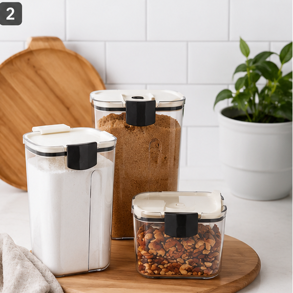Kit 4 Potes Hermético de Plástico