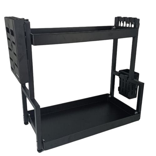 Organizador Multiuso de Metal com 2 Andares - Preta