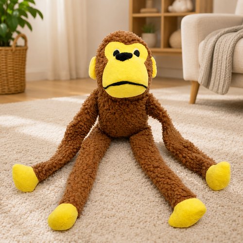 Brinquedo Pet Macaco Pelúcia com Apito 45cm
