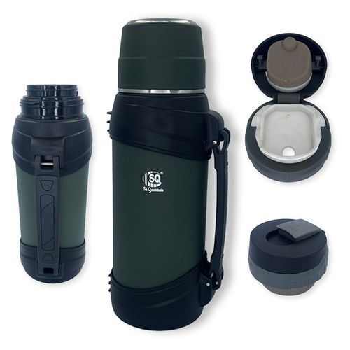 WE DROP - Garrafa Térmica 2,5 Litros Grande Camping Conserva 24 horas - Verde