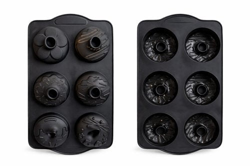 Forma 6 Cavidades Silicone Donuts Antiaderente Assadeira Molde Bolo Cozinha Resistente