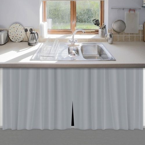 Cortina de Pia Cinza PVC - Cinza