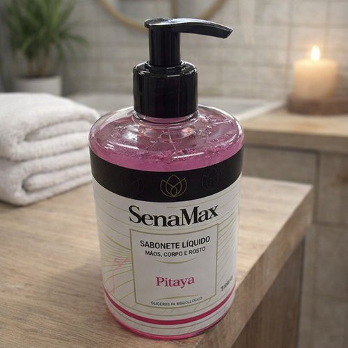 Sabonete liquido para mãos, corpo e rosto Pitaya 500ml - Rosa