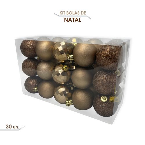Kit 30 Bolas de Natal 5cm – Decoração Natalina Bronze