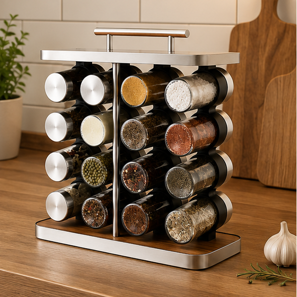Conjunto 16 Potes de Condimentos Vidro 80ml - Inox