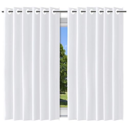 Cortina Blackout com Forro 2 em 1 Voil Branco com ilhos - 280x180cm