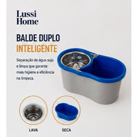 Mop Giratório com Balde Duplo Para uma Limpeza Prátida e Rápida 360