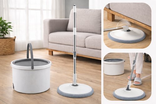Mop Giratório com Balde e 2 Refil - Branca