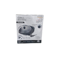 Grill Elétrico Redondo 1200W 127V 220V Antiaderente Termostato Churrasqueira Sem Fumaça Apartamento