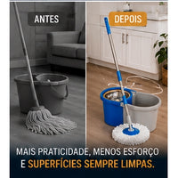 Mop Giratório com Balde Duplo Para uma Limpeza Prátida e Rápida 360