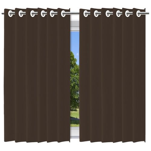 Cortina Blackout com Forro 2 em 1 Voil Marrom com ilhos - 280x160cm