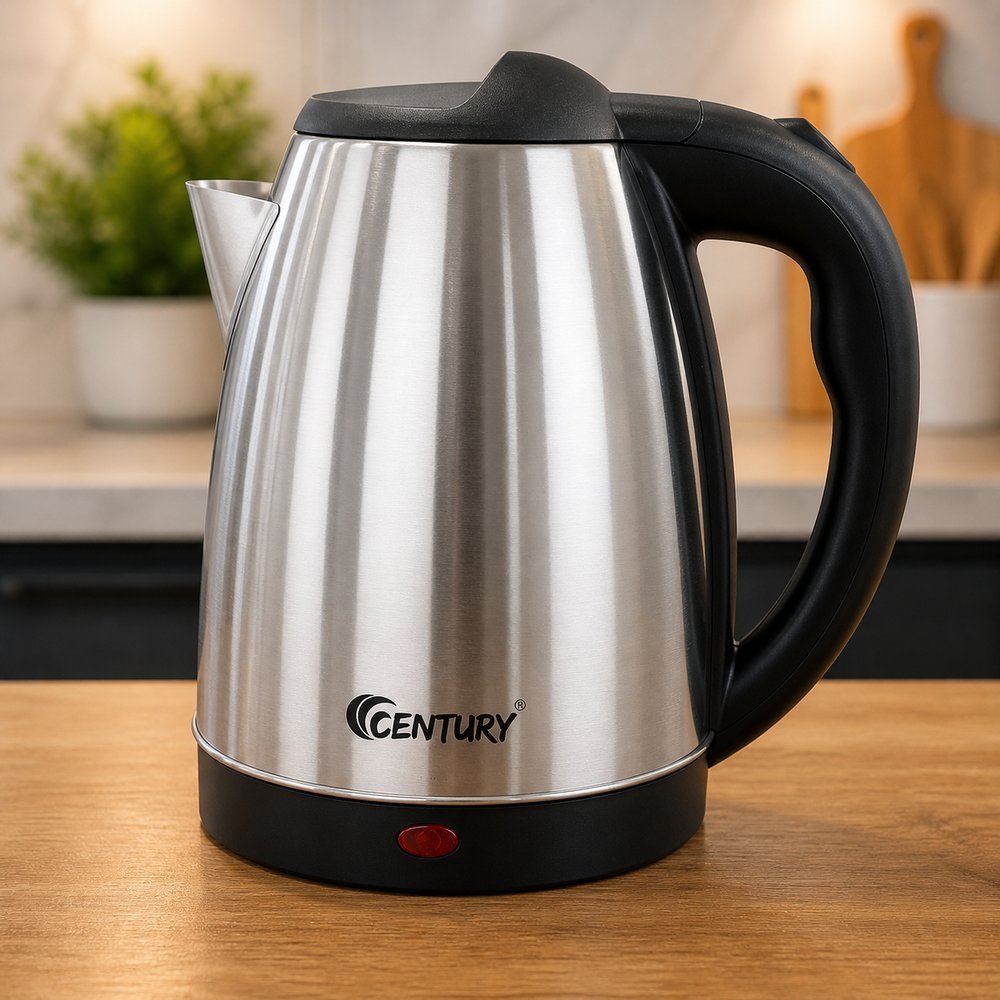 Chaleira Elétrica Century Atacama 1,8L Inox Base Giratória 360 Fervura Rápida Desliga Sozinha Chá Café Cozinha
