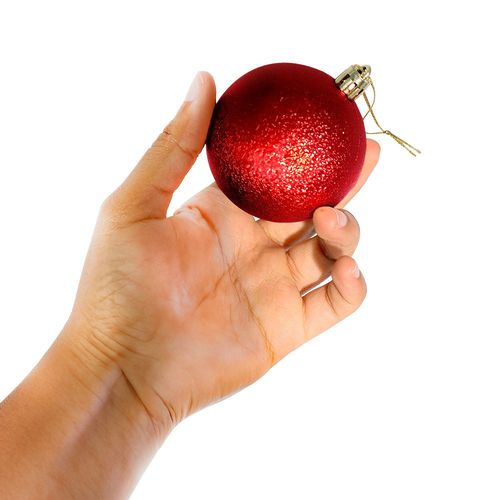 Kit 24 Bolas de Natal para Pendurar 6cm – Decoração Vermelha