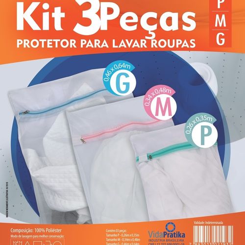 WE DROP - Saco Para Lavar Roupas 3 unidades  (P, M, G)