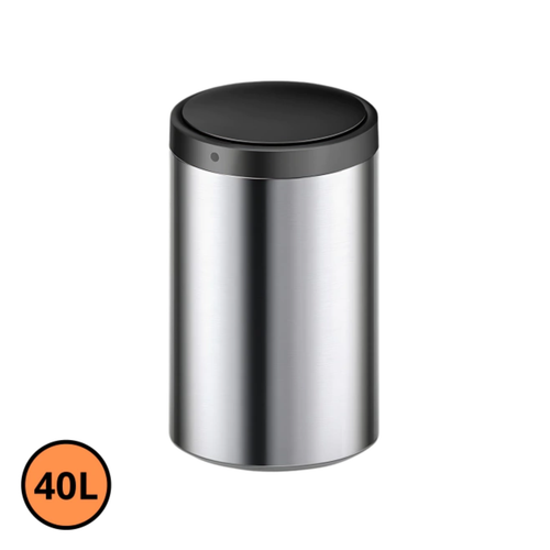 Lixeira Automática Redonda em Aço 40 Litros com Sensor - Inox