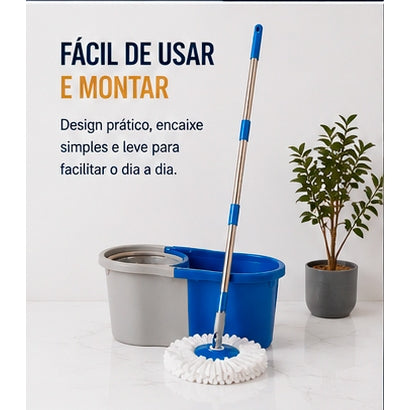Mop Giratório com Balde Duplo Para uma Limpeza Prátida e Rápida 360