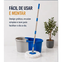 Mop Giratório com Balde Duplo Para uma Limpeza Prátida e Rápida 360