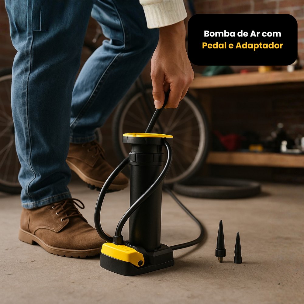 Bomba de Ar com Pedal e Adaptador