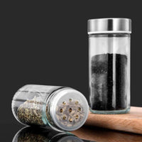 Conjunto 16 Potes de Condimentos Vidro 80ml - Inox
