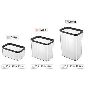 Conjunto 3 Potes Herméticos de Plástico