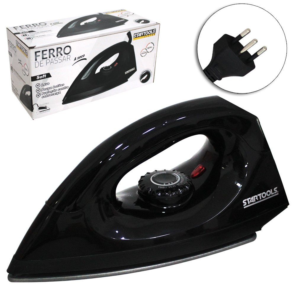 Ferro de Passar a Seco Soft 127V - Preta