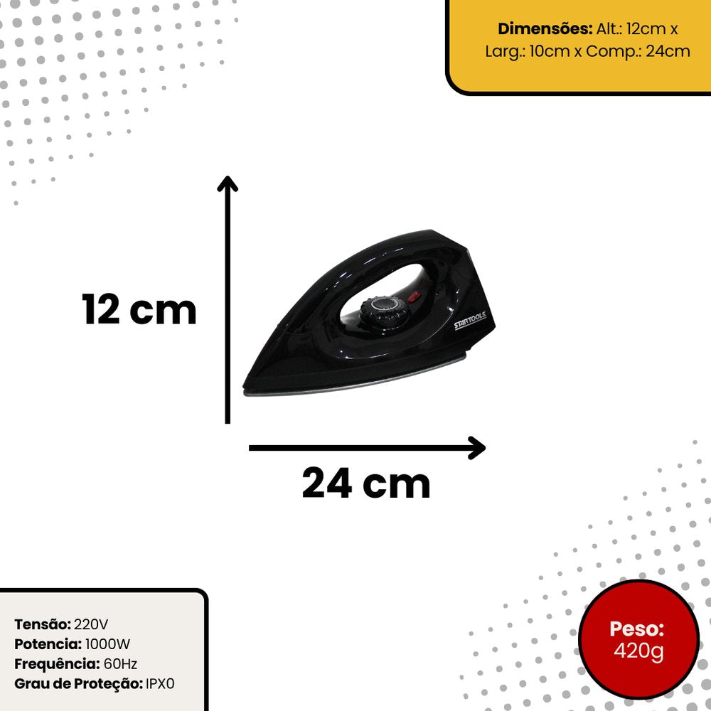 Ferro de Passar A Seco Soft 220V - Preta