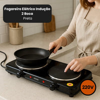 Fogão Elétrico por Indução 2 Boca 220V - Preta