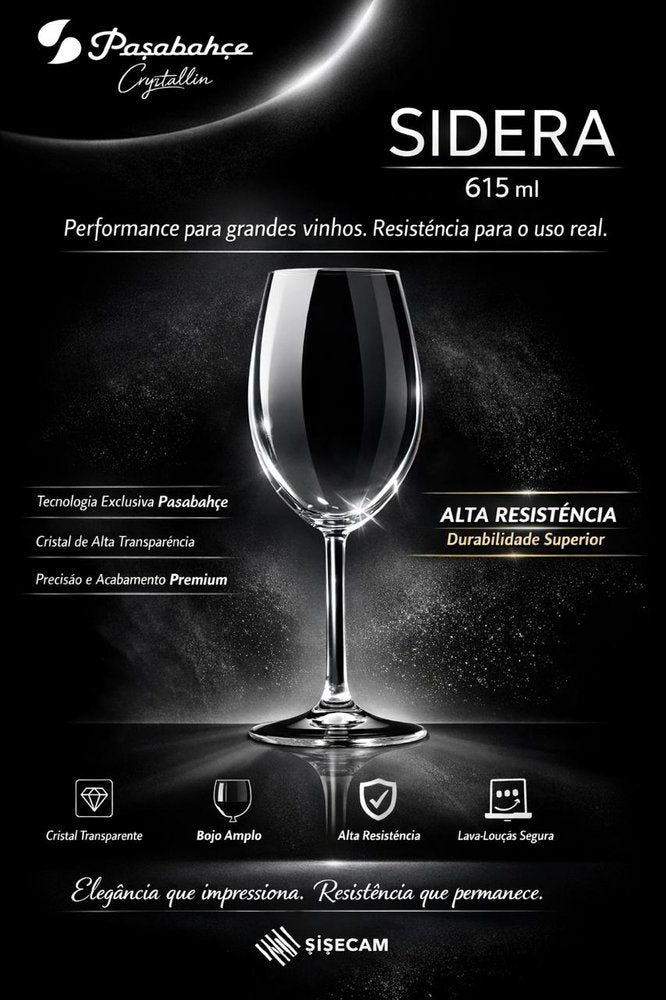Jogo 6 Taças de Cristal 615ml