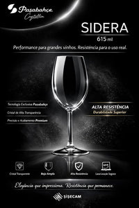 Jogo 6 Taças de Cristal 615ml