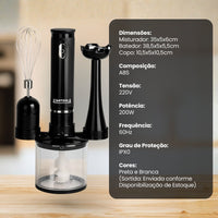 Kit Mixer, Processador e Batedor De Alimentos 3 Em 1 220V - Sortida