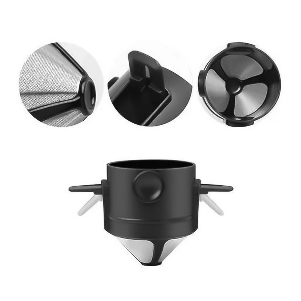 Mini Filtro Coador de Café Portátil Reutilizável Com Suporte Dobrável