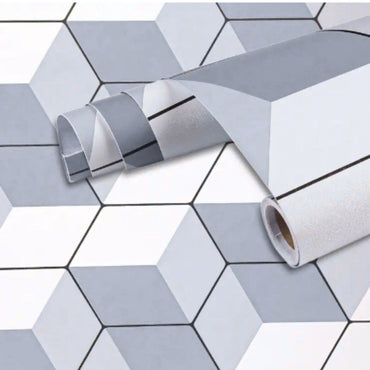 Papel de Parede Adesivo PVC Estampa Tela Geométrica - 5 Metros