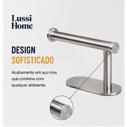 Porta Papel Higiênico de Parede Metal Inox Suporte Minimalista Banheiro Lavabo Decoração Resistente