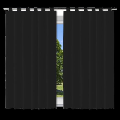 Cortina Blecaute Blackout Preto 200x200 Com Alca Para Bastao