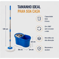 Mop Giratório com Balde Duplo Para uma Limpeza Prátida e Rápida 360