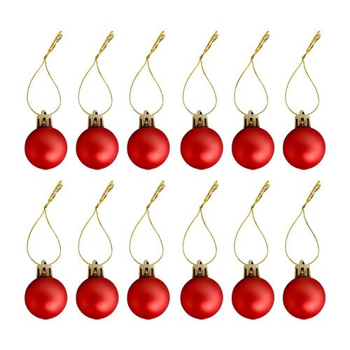 Kit 44 Peças Enfeites Natalinos – Estrela, Bolas, Festão e Cordão de Pérolas Vermelho