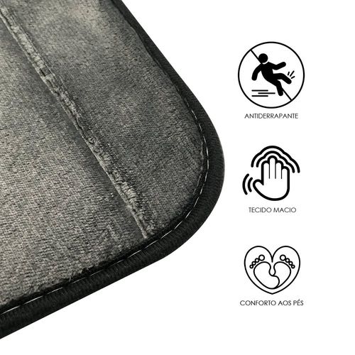 Tapete Soft para Banheiro Antiderrapante 40x60cm - Cinza Escuro