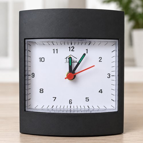 Relógio de Mesa Quadrado 10cm - Preta