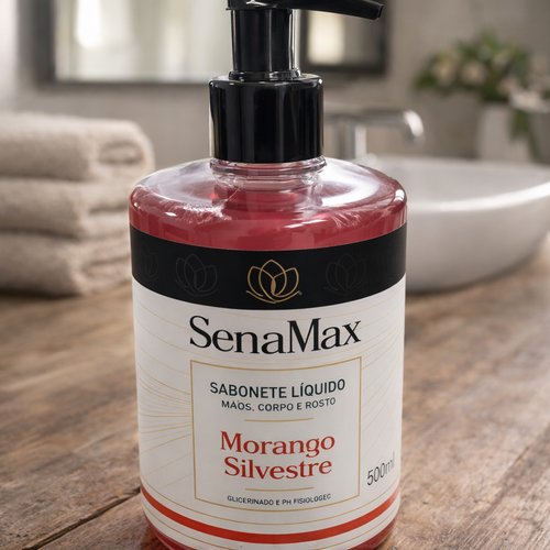 Sabonete liquido para Mãos, corpo e rosto de Morango Silvestre 500ml -  vermelho