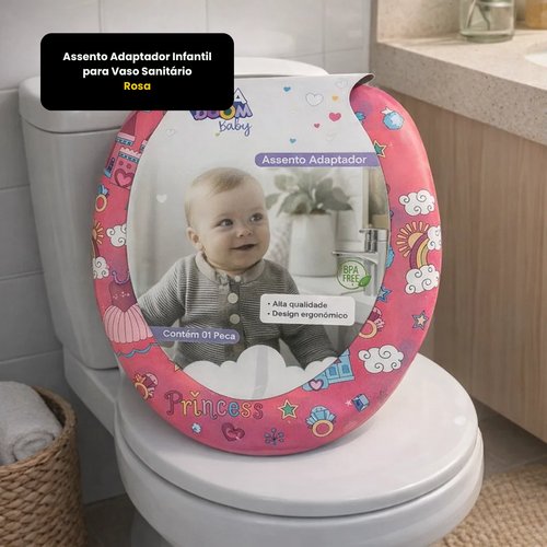 Assento Adaptador Infantil para Vaso Sanitário - Rosa