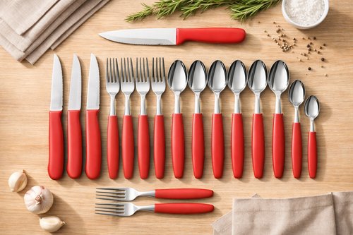 Conjunto de Talheres Caprese 26 Peças - Vermelha