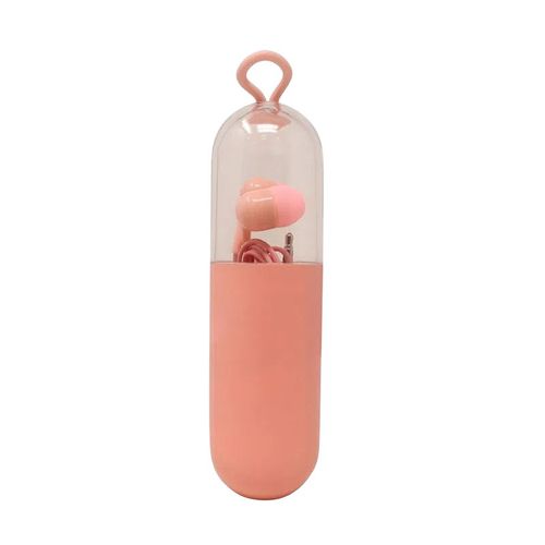 Fone de Ouvido com Fio e Estojo Conector P2 - Rosa