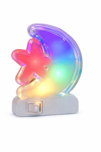 Luz Noturna LED Estrela Lua Plug Tomada 1W Quarto Infantil