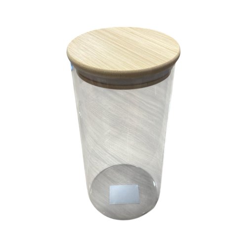 Pote de Vidro Borossilicato com Tampa de Bambu 1300 ml