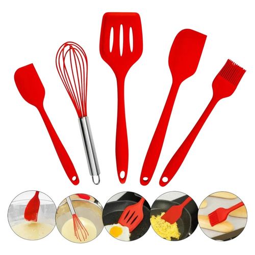 Kit Utensílios de Cozinha de Silicone 5 Peças - Sortido