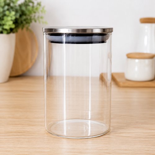 Pote Hermético Redondo Com Tampa de Inox 1,1 Litros