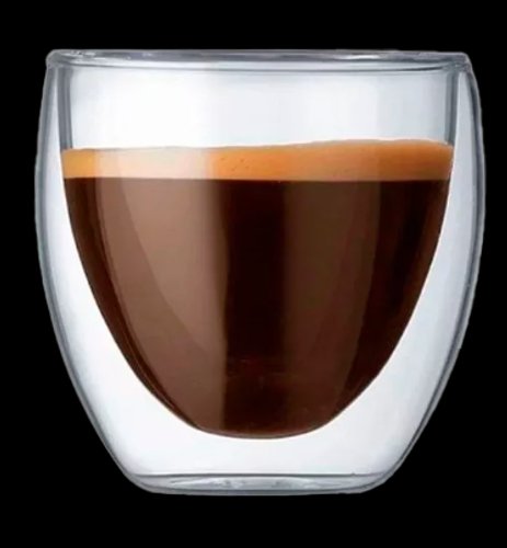 Conjunto 2 Copos Para Café de Vidro com Dupla Camada 90ml