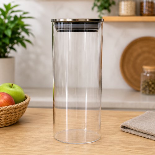 Pote Hermético Redondo Com Tampa de Inox 1,8 Litros