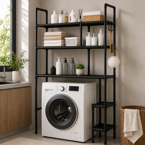 Estante Multiuso Para Lavanderia - Preta